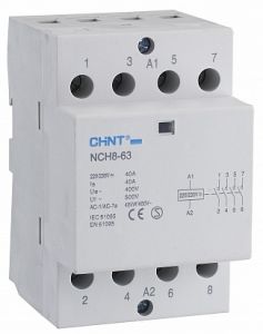 Контактор модульный NCH8-63/40 63A 4НО AC24В 50Гц (R) (CHINT)